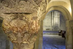 European Sacral Architecture Prints: Detail of a Romanesque column of the gallery