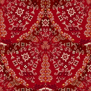 Seamless Pattern Vector Art Prints: Romanian embroidery seamless pattern vector design