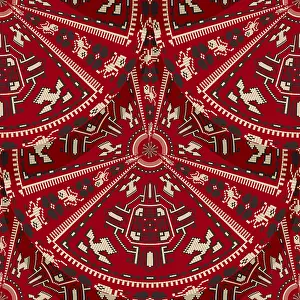 Seamless Pattern Vector Art Prints: Romanian embroidery seamless pattern vector design