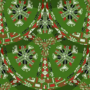 Seamless Pattern Vector Art Prints: Romanian embroidery seamless pattern vector design