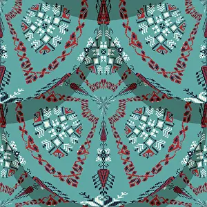 Classic European Ornamentation Prints: Romanian embroidery seamless pattern vector design