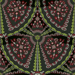 Seamless Pattern Vector Art Prints: Romanian embroidery seamless pattern vector design