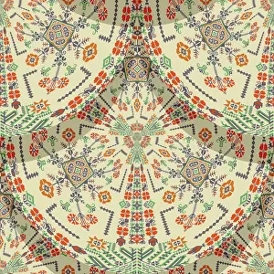 Seamless Pattern Vector Art Prints: Romanian embroidery seamless pattern vector design