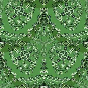 Seamless Pattern Vector Art Prints: Romanian embroidery seamless pattern vector design