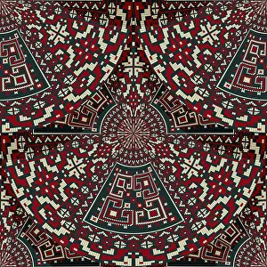 Seamless Pattern Vector Art Prints: Romanian embroidery seamless pattern vector design