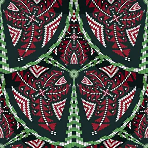 Seamless Pattern Vector Art Prints: Romanian embroidery seamless pattern vector design