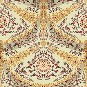 Classic European Ornamentation Prints: Romanian embroidery seamless pattern vector design