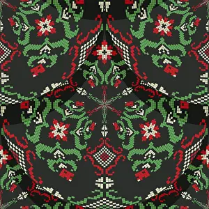 Seamless Background Image Prints: Romanian embroidery seamless pattern vector design
