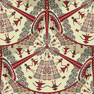 Classic European Ornamentation Prints: Romanian embroidery seamless pattern vector design
