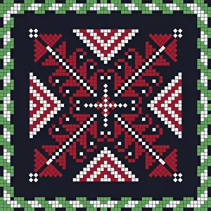 Romanian Embroidery Pattern Prints: Romanian vector pattern inspired from traditional embroidery
