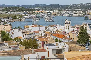 European Historic City Centre View Prints: Above the rooftops of the old town of Eivissa