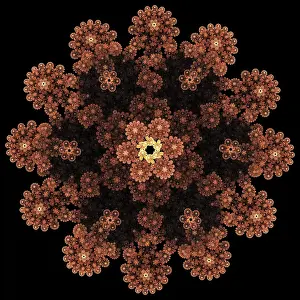 Fractal Art Background Prints: Rose pattern. Mandala pattern. Fractal design