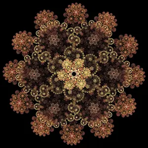 Fractal Art Background Prints: Rose pattern. Mandala pattern. Fractal design