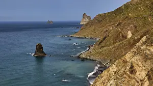 Anaga Mountains Landscape Prints: Rough coastline with steep cliffs and clear waves