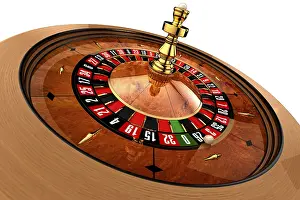 Deserted Casino Scene Prints: Roulette, built in three-dimensional program