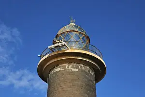 Deserted Canary Islands Landscape Prints: Round black lighthouse, upper part