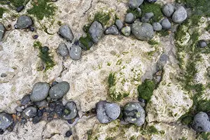 Uninhabited Coastal Regions Prints: Round cut flints and limestones
