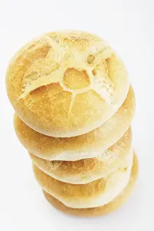 Freshly Baked Bread Rolls Prints: Round rolls stacked on top of one another