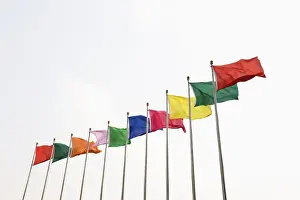 Colourful Flags Prints: A row of coloured flags