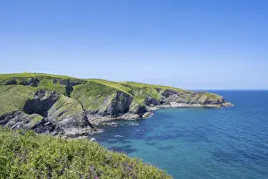 Port Isaac Prints: Rugged coastline near Port Isaac, Cornwall Print