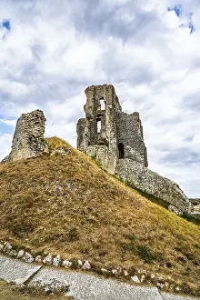 Prints of Ruins of Corfe Castle, Wareham, Dorset, England, United Kingdom Wareham Prints: Ruins of Corfe Castle Print, Dorset, England