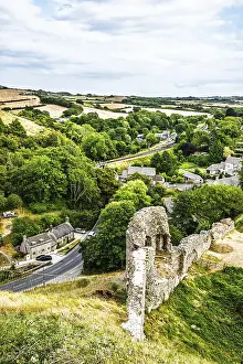 Corfe Castle Ruins Prints: Ruins of Corfe Castle, Wareham