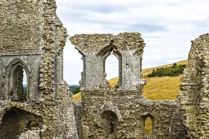 Prints of Ruins of Corfe Castle, Wareham, Dorset, England, United Kingdom Wareham Prints: Ruins of Corfe Castle, Wareham Print, Dorset, England