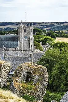 Prints of Ruins of Corfe Castle, Wareham, Dorset, England, United Kingdom Wareham Prints: Ruins of Corfe Castle Print, Dorset, England
