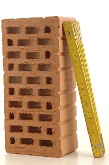 Handicraft Trade Tools Prints: Ruler leaning against brick