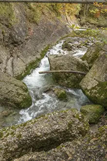 German Countryside Landscape Photo Prints: A rushing stream in a stony environment