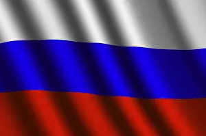 Windy Flag Prints: The Russian flag flying in the wind