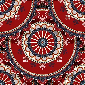 Decorative Seamless Background Prints: Russian tile, background decorative seamless pattern
