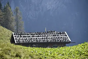 Alpine Cabin Photography Prints: Rustic alpine hut on the Priesbergalm
