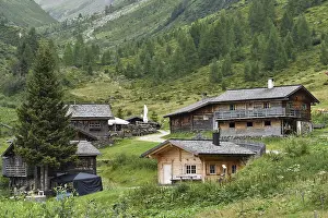 East Tyrol Austria Prints: The rustic alpine huts of the Brugger Alm above St