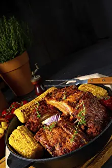 Spicy Pork Meat Prints: Rustic replacement ribs from the oven