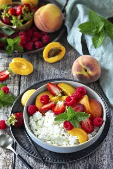 Summer Food Photography Prints: Rustic summer breakfast or dessert