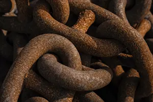 Images Dated 24th February 2024: Rusty Iron Anchor Chain Print