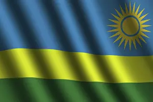 Related Prints: The Rwanda Flag Flying in the Wind Print