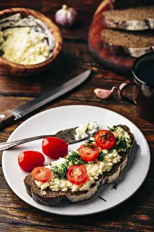 Bruschetta Recipe Ideas Prints: Rye bread toast with processed cheese