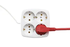 Energy Consumption Cost Prints: Safety plug, two poles, four plug socket