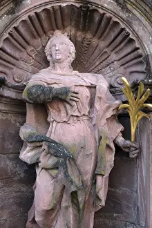 Deserted Church In Europe Prints: Saint Beatrix statue