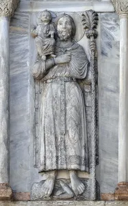 Venice Italy Architecture Prints: Saint Christopher, facade detail of St