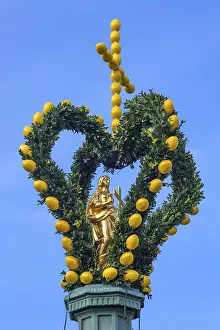 Easter Decorations Prints: Saint figure with Easter decorations