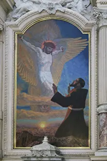 Prints of Saint Francis of Assisi, altarpiece in the Franciscan Church of the Annunciation in Ljubljana, Slovenia Slovenia Prints: Saint Francis of Assisi Altarpiece Print, Ljubljana