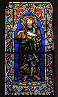 Stained Glass Window Prints: Saint John the Baptist