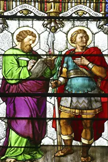 Croatia Prints: Saint Mark and Saint Demetrius Print, Zagreb Cathedral Stained Glass