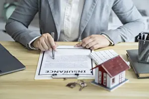 Real Estate Investment Advice Prints: Sales manager giving advice application form document