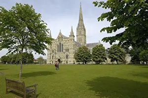 Prints of Salisbury Cathedral Salisbury Wiltshire England Salisbury Prints: Salisbury Cathedral Print - Wiltshire England