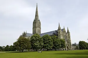 Prints of Salisbury Cathedral Salisbury Wiltshire England Salisbury Prints: Salisbury Cathedral Print, Wiltshire England