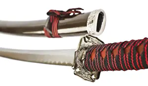 Isolated White Background Prints: Samurai sword isolated